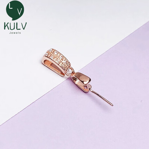 Fat Donglai same style 18K gold plated small pendant buckle head jade pendant buckle diy jade crystal pendant buckle head necklace buckle style 1 rose gold