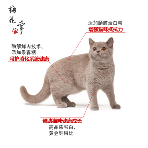 OIMG Plum Blossom Palm Young Cat Food Grain-free, Natural, High Protein, No Heat, Low Salt, High Weight Gain 1.25kg, Chicken Flavor 1.25kg