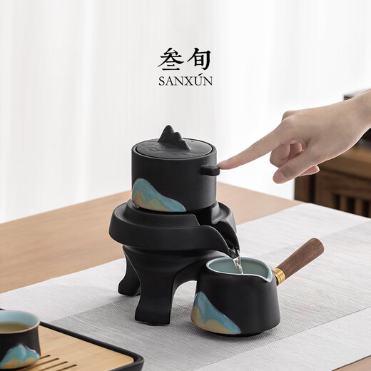 Thirty-year-old remote mountain automatic Kung Fu tea set household high-end light luxury lazy tea artifact teapot gift box