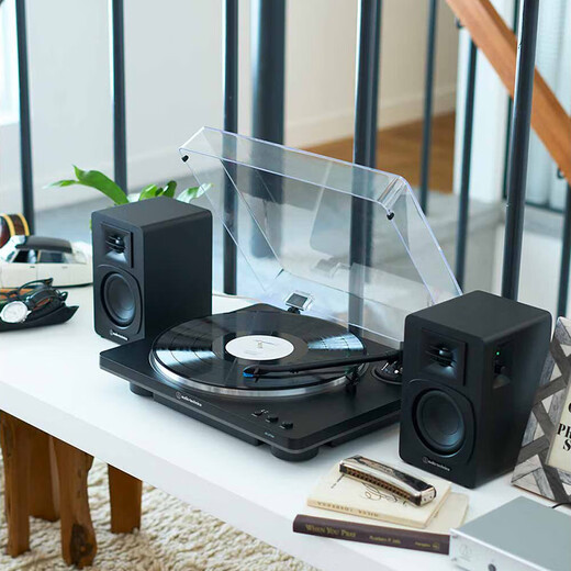 Audio-Technica AT-LP70X vinyl record player, fully automatic belt drive, dual speed record player, retro phonograph, record player, professional audio LP70X black/grey (BG)