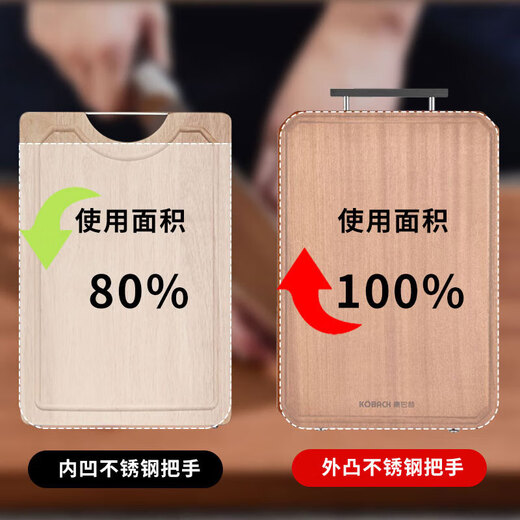 Kangbach chopping board ebony chopping board whole wood chopping board double-sided thickening for cutting fruit, meat and bones 48*30cm