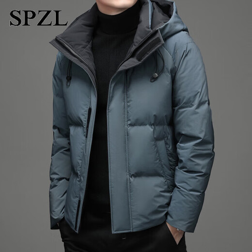 Lexc Light Luxury Brand Down Jacket Winter Short Youth Youth Vêtements chauds Nouveaux hommes décontractés et confortables Blue 9902 M 170 / (suggéré 100-120jin [Jin est égal à 0,5 kg]))