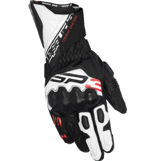 Alpinestars SP-3 a星摩托车骑行长手套防摔羊皮透气骑士机车男士皮手套 黑/亮红/白1342 M