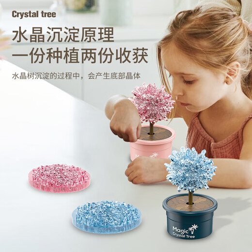 科学小实验套装种植魔法树小学生diy手工制作儿童玩具 水晶魔法树套装-粉色