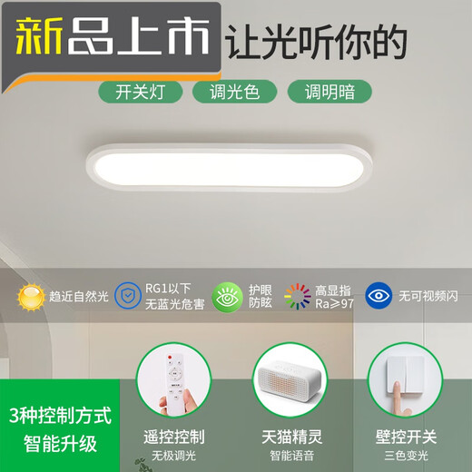 XMSJ过道灯走廊灯led吸顶灯现代长条客厅灯书房阳台灯具J263 1W 3892-胡桃木色100CM-无极40