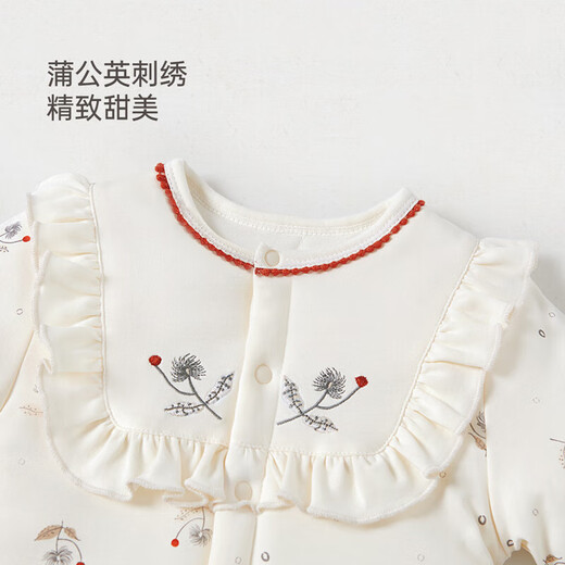 babylove婴儿连体衣冬季宝宝夹棉衣服可爱棉服外出服淑女风哈衣爬服