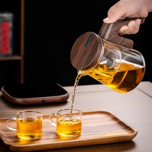 Deskpot top pot, rodless glass liner, elegant cup, magnetic suction teapot, tea water separation, lazy tea making artifact, high temperature resistant teapot, magnetic suction sliding teapot, short mouth 750ml