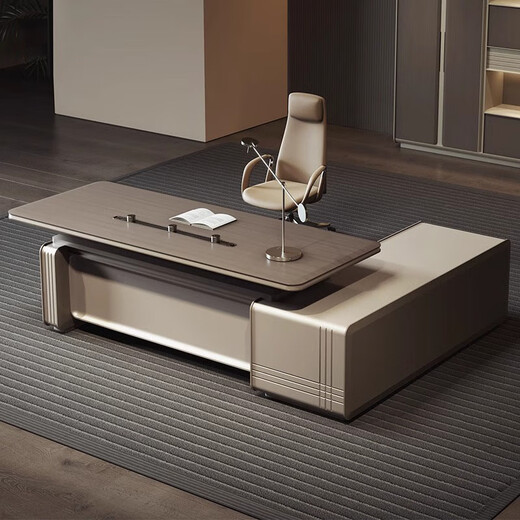 Kong Qiu Mingge electric lift office desk and chair combination boss desk president chairman general manager supervisor metal paint executive desk 2.7 meters lift boss desk