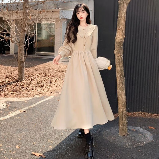 High school student adult dress women's winter 18-year-old graduation evening dress French gentle round neck knitted dress black L recommended 105-115 Jin Jin equals 0.5 kg