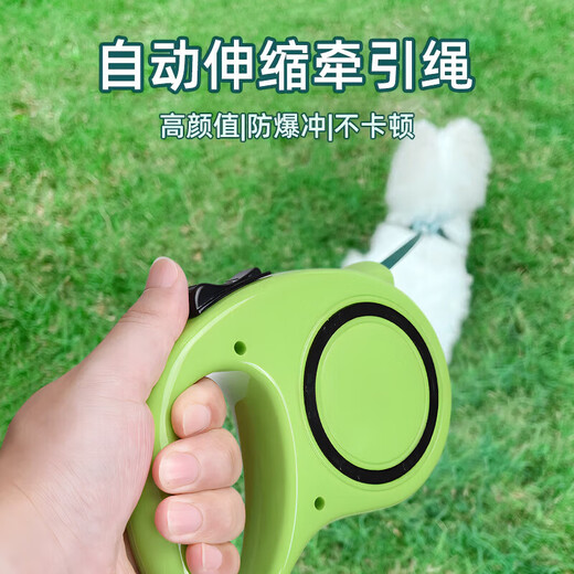 Zigman dog leash 5 meters automatic traction rope + collar small and medium-sized dog walking rope 2-piece set Teddy Golden Retriever dog chain