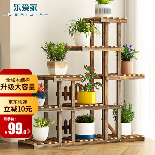 Leaijia pine flower stand display stand for home indoor and outdoor living room balcony succulent plants modern simple storage rack display rack