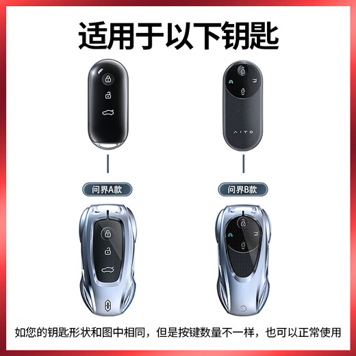 Pupan Huawei M7 Cubierta clave para nuevos autos M5 con caparazón de metal de alta gama para hebillas de automóviles de mujeres y hombres. Modelo especial para envases personalizados para un llavero de estilo Silver + Shield de estilo