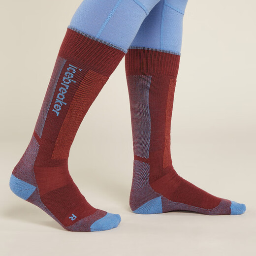 Eisbrecher [neues Produkt] Maschinenwaschbarer Merino Wollmänner und Frauen Ski+ mittelgroße Skisocken bequem und aromatisiert im Freien 618 Frauen-Tinte Blau/Aurora/ungerade-weiß-1048 S Frauen 35-37 Kinder 24-26 s