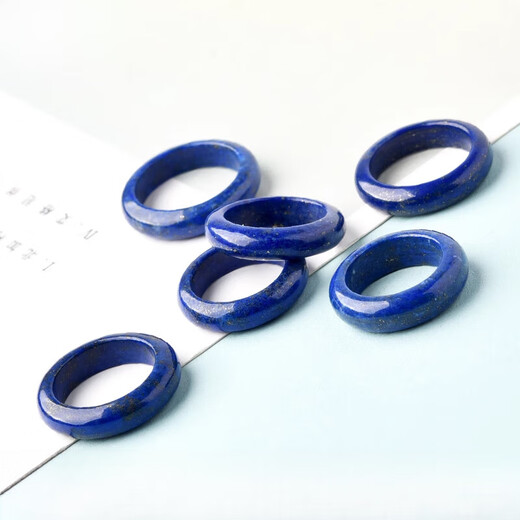 DL 1998 Pangdonglai Quality Lapis lazuli ring Tianlan One thing one picture Afghanistan more gold and less white ore raw stone index finger G6623