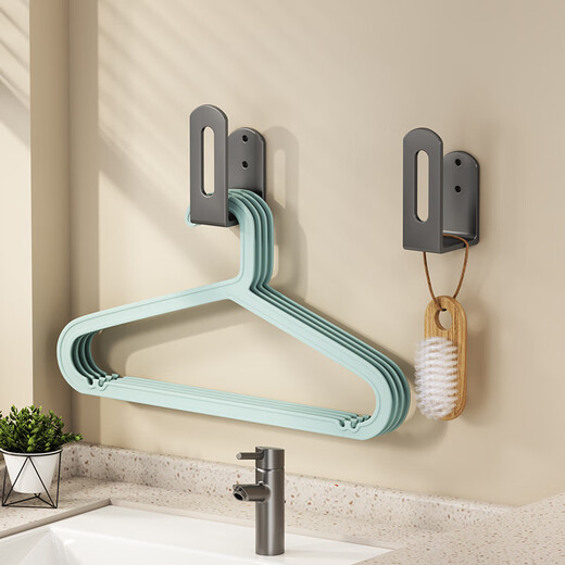 No-punch pot lid rack kitchen storage rack wall-mounted cutting board chopping board multi-functional wall storage artifact rack gray-thickened solid carbon steel 1 pair