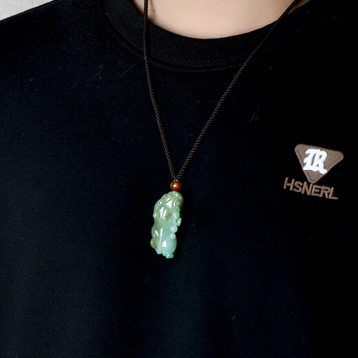 Un colgante de Jade Jade Pixiu de mil años, hombres y mujeres de flores flotantes de hielo Pixiu Jade, colgante Jade Jade, QZF681P