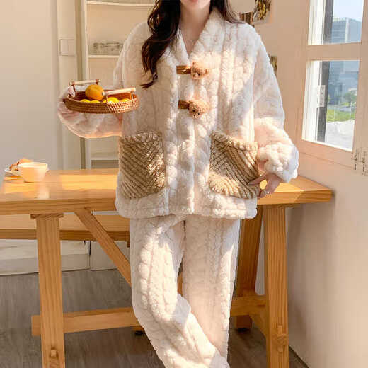Chuangjingyi chooses pajamas confinement clothes for women in winter thickened coral velvet bear confinement clothes for autumn and winter styles for pregnant women in winter MY-adding velvet thickened 9923 L [recommended 90-120 Jin [Jin equals 0.5 kg]]