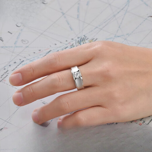 Guanpu Pavilion Fat Donglai same style men's platinum ring diamond ring moissanite 1 carat eight hearts and eight arrows D color ring custom engraving men's diamond ring moissanite D0.50ct 50 points diamond No. 14