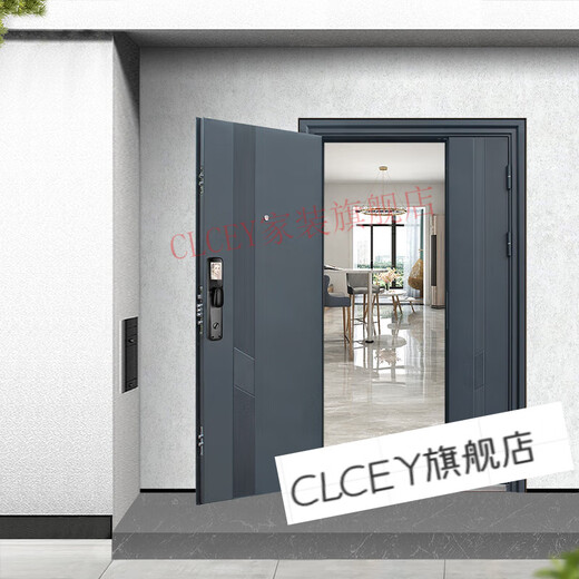 CLCEYM5 double door entry door anti-theft door home outdoor rural self-built house door entry door steel double 2050*1180 outsourcing inner left + mechanical lock