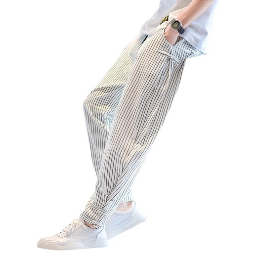 Kurashi Ichiki Ligne de marque Trendy Pantalon décontracté de grande taille pour hommes pantalons recadrés d'été