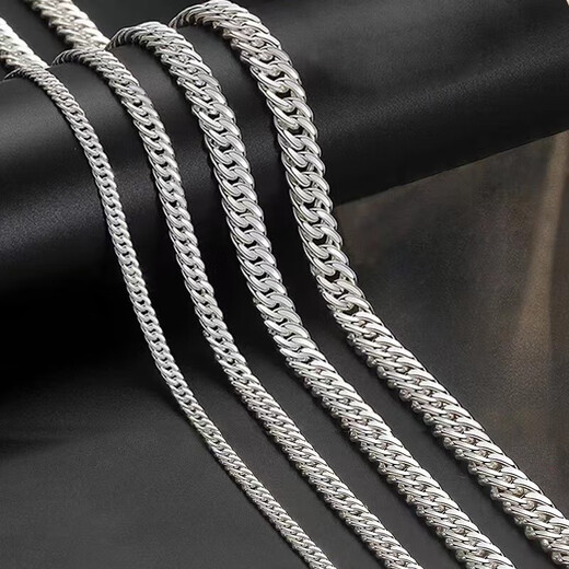 QUAMER Old Phoenix Store's pure silver men's necklace horsewhip chain trendy brand domineering faucet chain silver solid boyfriend, about 15 grams, 3.5 mm thick, 45 cm long
