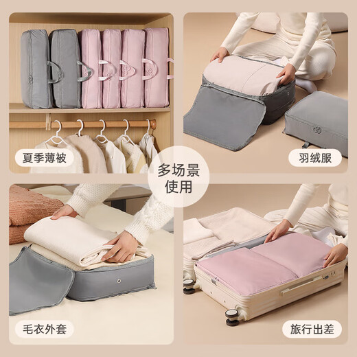 Bonnymeijia Clothing Storage Bag Home Down Jacket Compression Bag Travel Classification Packing Bag Suitcase Washable Organizing Bag Light Pink Medium 1 Pack (40*30*12cm)