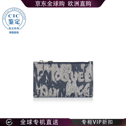 Alexander McQueen 24FW Printed Zipper Card Holder Men Picture Color 7794811AATC One Size New