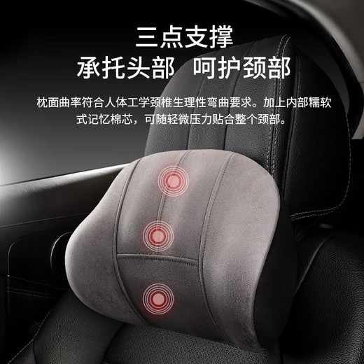 Xinshengling Peugeot Automobile Headrest 408 408x 4008 5008 508l 2008 207 lumbar neck pillow for car headrest lumbar waist set Elegant skin grey - 1 car owner driver neck pillow seat back cushion Automobile supplies waist cushion
