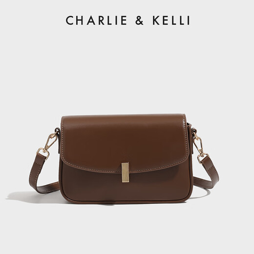 CHARLIE&KELLI CK brand bag for women, Valentine's Day birthday gift for girlfriend, retro armpit bag, single shoulder crossbody small square bag, caramel brown, Beijing warehouse delivery, gift bag + greeting card