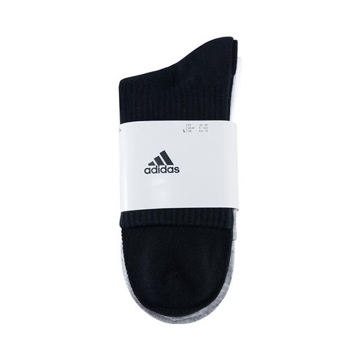 阿迪达斯 （adidas）男女袜子训练运动袜健身休闲舒适透气中筒袜三双装