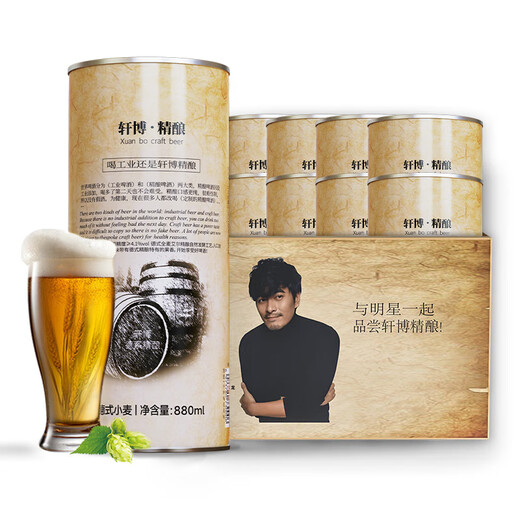 Xuanbo 1797 craft beer wheat white beer 880ml*8 large barrel craft beer puree full box for New Year's gift