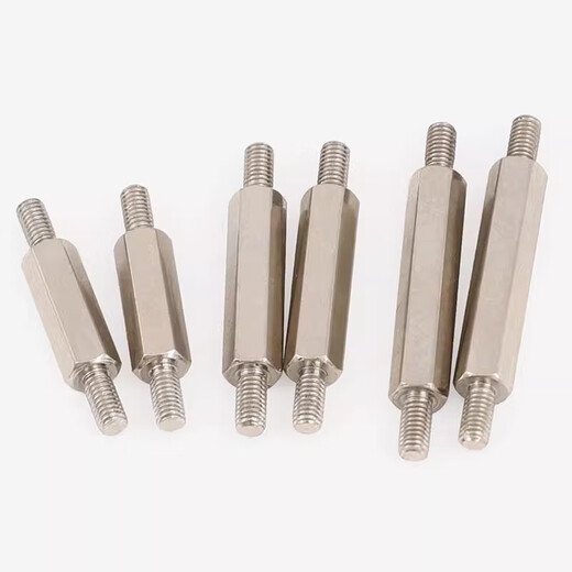 Bingneng carbon steel double-headed hexagonal stud iron column two-headed screw connecting rod support column external thread isolation column lengthened mm H6*M4*6+15 30 pieces