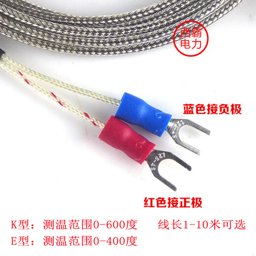 K type E type Roding thermocouple WRX-31 screw M6 type temperature sensor wire length 1M2M3M10 Zhongtian instrument K type/M6 metric fine thread/2 meters