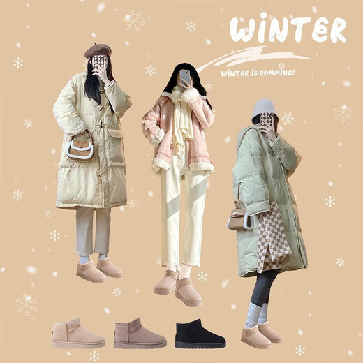 回力雪地靴女新款棉鞋女冬季加绒加厚防水防滑保暖面包鞋短筒靴子女 短筒-黑色0045 38