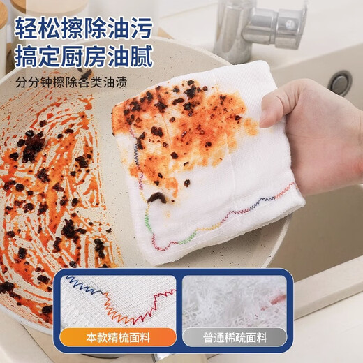 COODORA wood fiber dishwashing cloth non-stick kitchen rag, table towel absorbent 12 layers thickened cleaning scouring pad 5 pieces