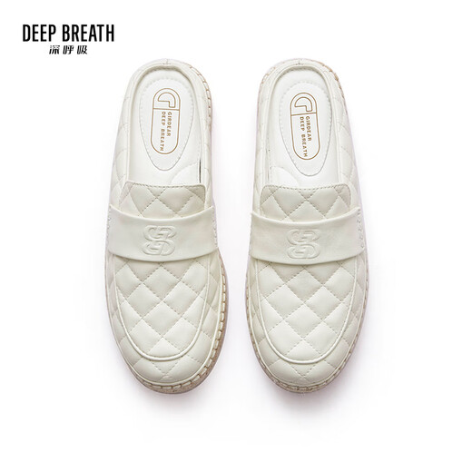 
DEEP BREATH Deep Breath Women's Shoes Casual Commuter Versatile Muller Slippers Fisherman's Shoes Women's AX11154 White 38