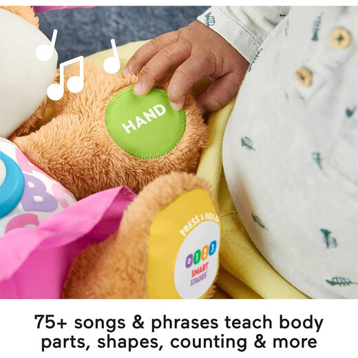 Fisher-Price Infant Toys Smart Stage Interactive Plüschhund mit Musikbeleuchtung und Lerninhalt 6 Monate + FDF22