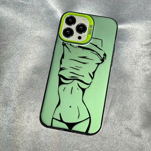 Ougeman (Ougeman) подходит для Apple 15 Promax Mobile Phone Case New iPhone 14 Sense 13pro Sexy Girl 12 модный бренд 11 Создание IMD-COOL Black-TDL Line Beauty A15931 iPhone 15