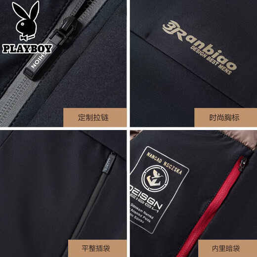 花花公子棉服男士装秋冬季款爸爸棉袄爷爷棉衣非羽保暖绒服加厚外套衣服 20119/9898 黑色 【加棉加厚】 XL