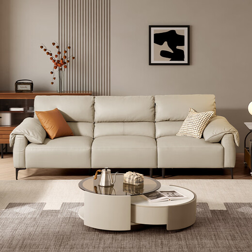 Gu Jia Home (Kuka) [Cloud-Serie] Italienische Null-Wand-Rücken-Sofa Wohnzimmer 6212 Phantom Black 3-Person Links Elektro
