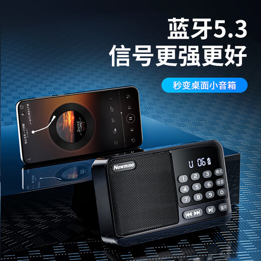 纽曼N120收音机老年人半导体可充电轻巧便携式插卡迷你音箱广播听歌戏曲评书蓝牙播放器礼物