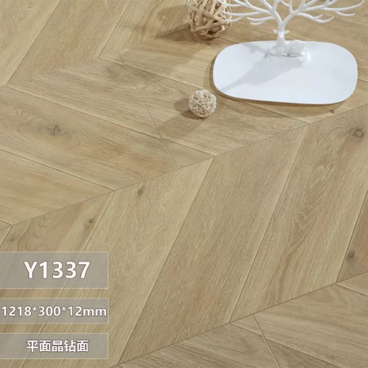 XMSJ格梵高鱼骨拼花人字拼强化复合木地板北欧风格家用卧室客厅耐磨12 浅灰色 型号y1731 平米