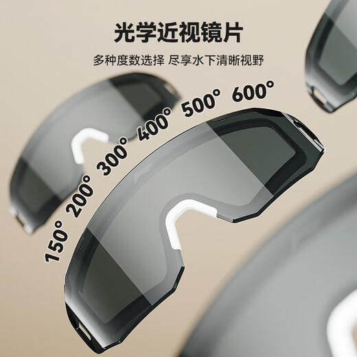 Li Ning (LI-NING) swimming goggles high-definition anti-fog large-frame swimming goggles adult unisex fashionable diving goggles 5367 black crystal 300 degrees