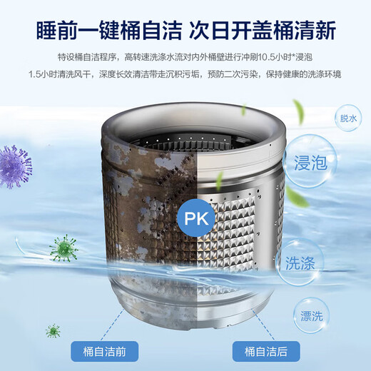 海尔（Haier）波轮洗衣机全自动家用10公斤大容量家电国家补贴20%以旧换新 直驱变频一级能效双动力XQS100-BZ659