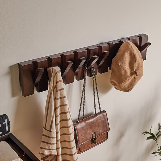 Yuan Yaju solid wood coat rack wall hanging piano key wall hanging storage rack wall hanging coat rack wall hook