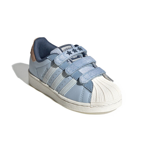 阿迪达斯 （adidas）童鞋24秋儿童三叶草像素图案贝壳头小白鞋男女小童运动板鞋IH3496 IH3291 （牛仔布款） 28 码/10k/脚长16.5cm