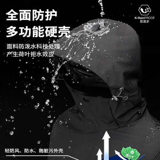 Jeep (JEEP) Jacket Women's New Pink Outdoor Three-in-One Men's and Women's Jacket Men's Group Buy Warm Jacket Travel Mountaineering Suit Shelly Pink Women's XL (refer to size recommendations)