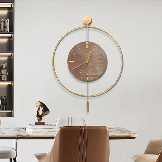 MazaHongnan Modern Art Clock Decorative Painting Simple Minimalist Light Luxury Metal Dining Room Wall Clock Living Room Clock Wall Time Trace B-Jingdiao [Black 14-inch Clock] Others