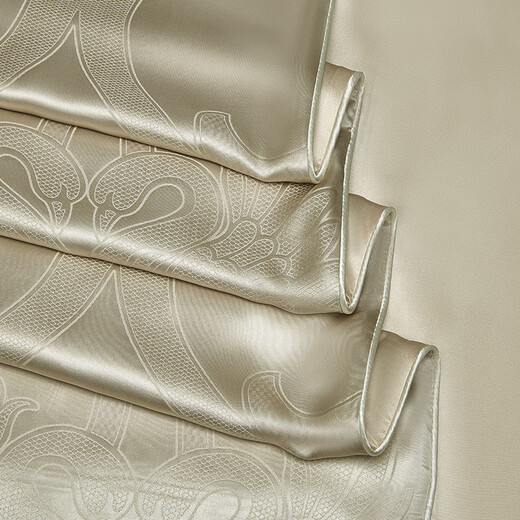 
Sihuang Light Luxury Silk Four-Piece Set Large Jacquard 100% Mulberry Silk Bedding 19 Mummi Silk Set Wedding Yutang Chengfu 3894 1.8-meter bed Four-Piece Set [Quilt Cover 200x230cm]