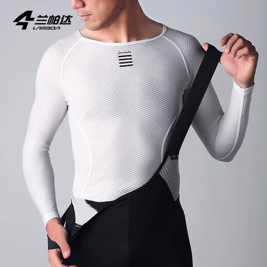Lampada Sweat-Absorbent Cycling Vest Underwear Men's Road Mountain Bike Cycling Clothing Bottoming Shirt (Vest) Pure White M /L (55-65kg)